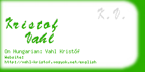 kristof vahl business card